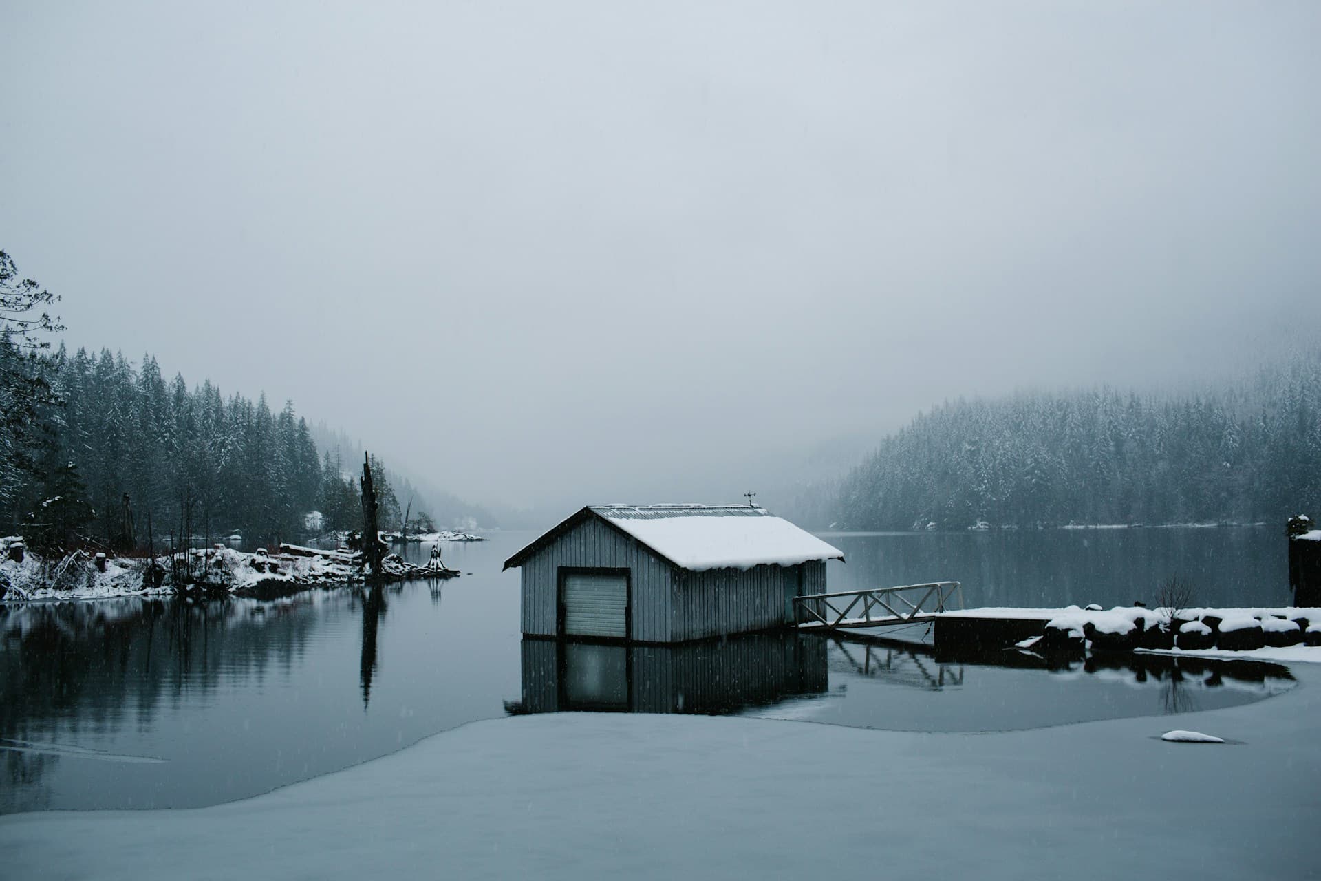 Building reflection in lake